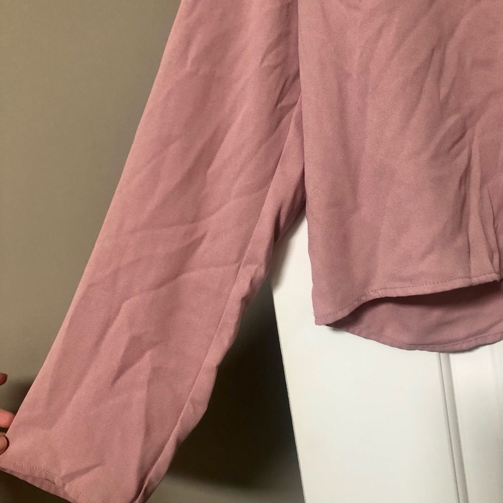 Forever 21 | pink crop top Long Sleeve shirt - L - Picture 5 of 5